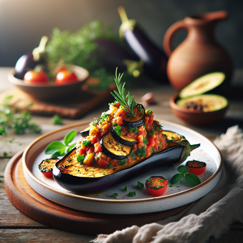 Keto Aubergine met Bruschetta Topping