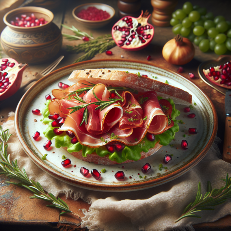 Keto Broodje Parmaham met Granaatappel