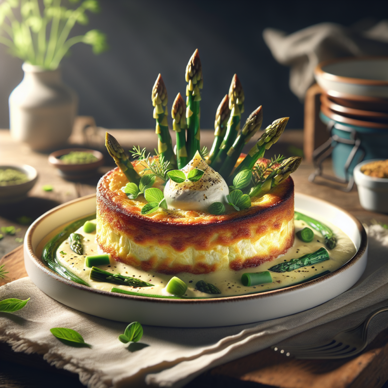 Keto Geitenkaassoufflé met Asperges