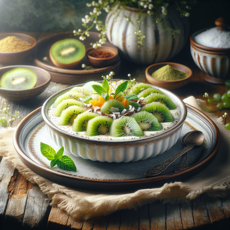 Keto Kiwi Toetje met Romige Kokos