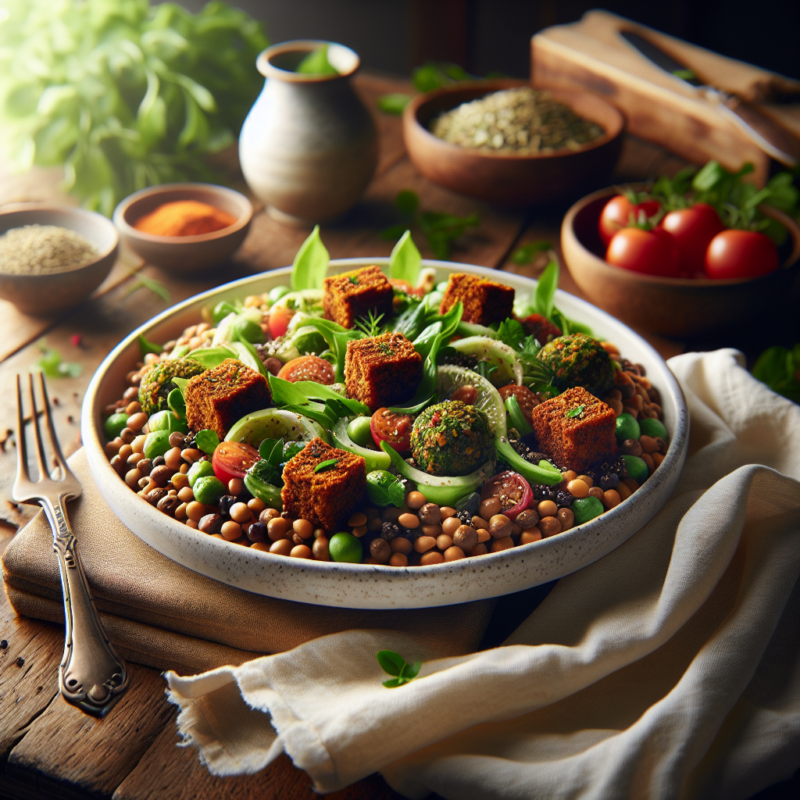 Keto Linzensalade met Falafel