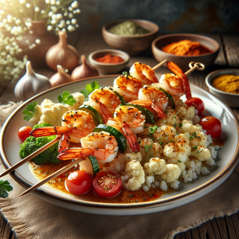 Keto Oosterse Garnalenspies met Bloemkoolrijst