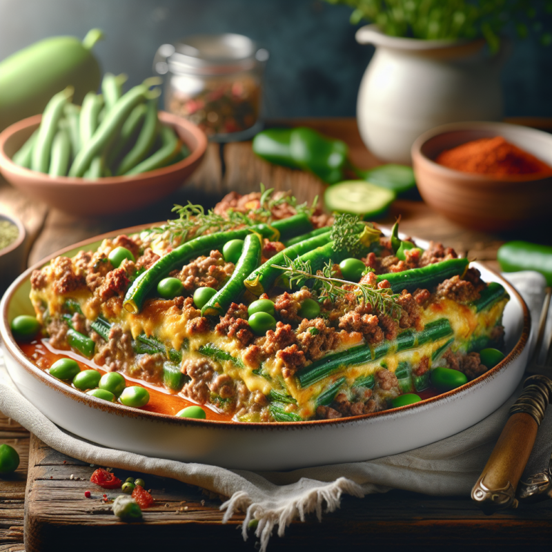 Keto Ovenschotel met Gehakt en Snijbonen