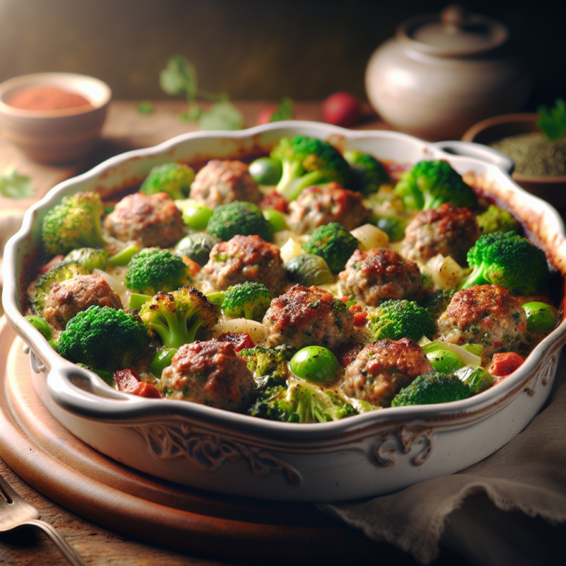 Keto Ovenschotel met Gehaktballetjes en Broccoli
