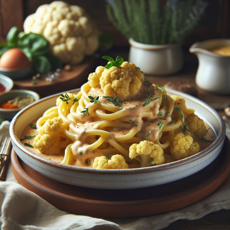Keto Pasta met Romige Bloemkoolsaus