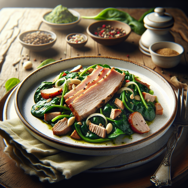 Keto Spinaziesalade met Varkenshaas