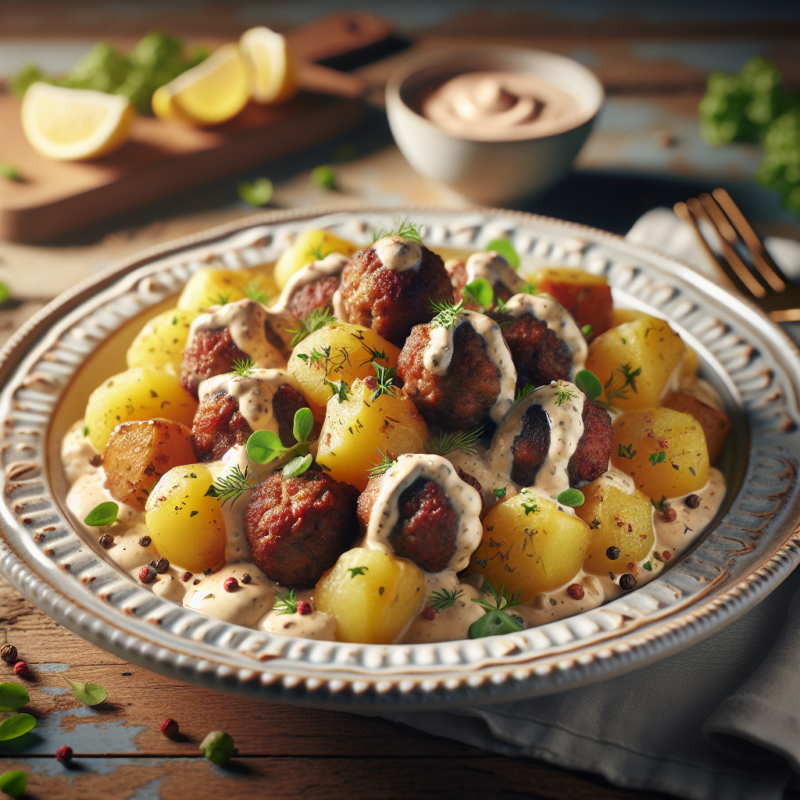 Keto Zweedse Balletjes met Romige Aardappelsalade