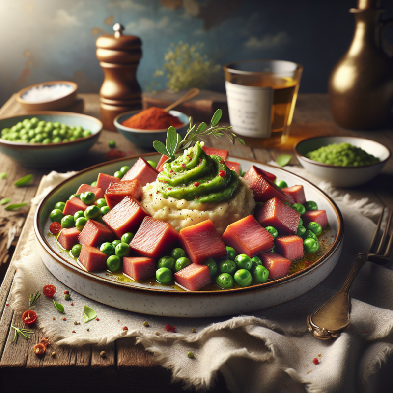 Pittige Hamblokjes met Erwten Stamppot - Keto Recept