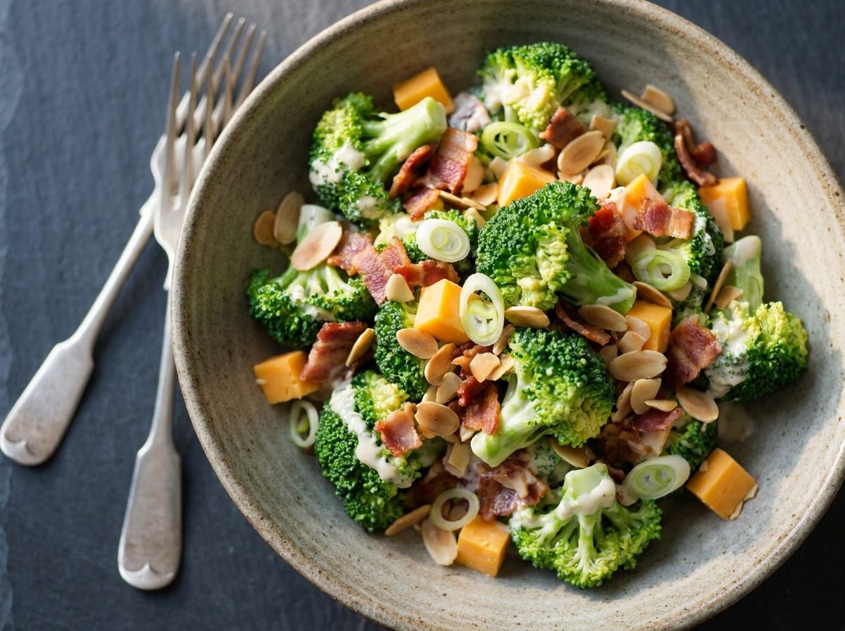 Keto Broccolisalade met Spekreepjes en Amandelen