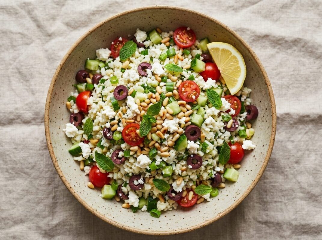 Keto Feta Salade met Bloemkoolcouscous