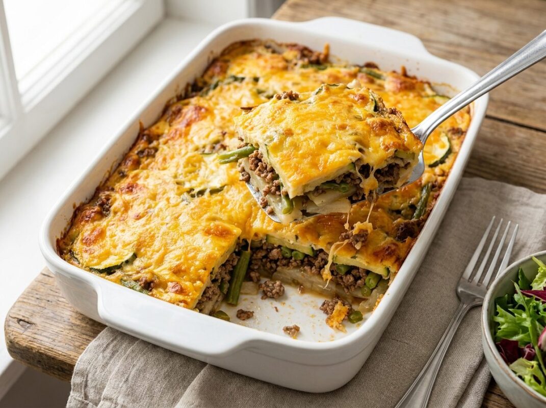 Keto Ovenschotel met Gehakt en Snijbonen