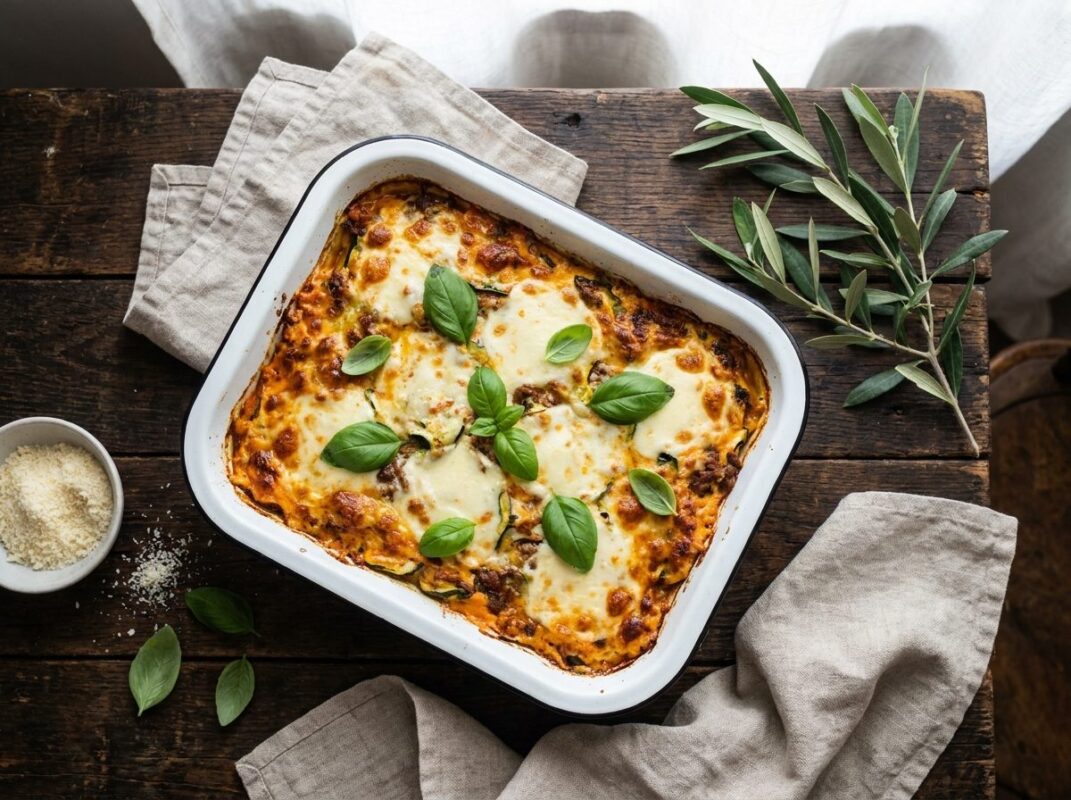 Keto Courgette-Ravioli Ovenschotel met Ricotta