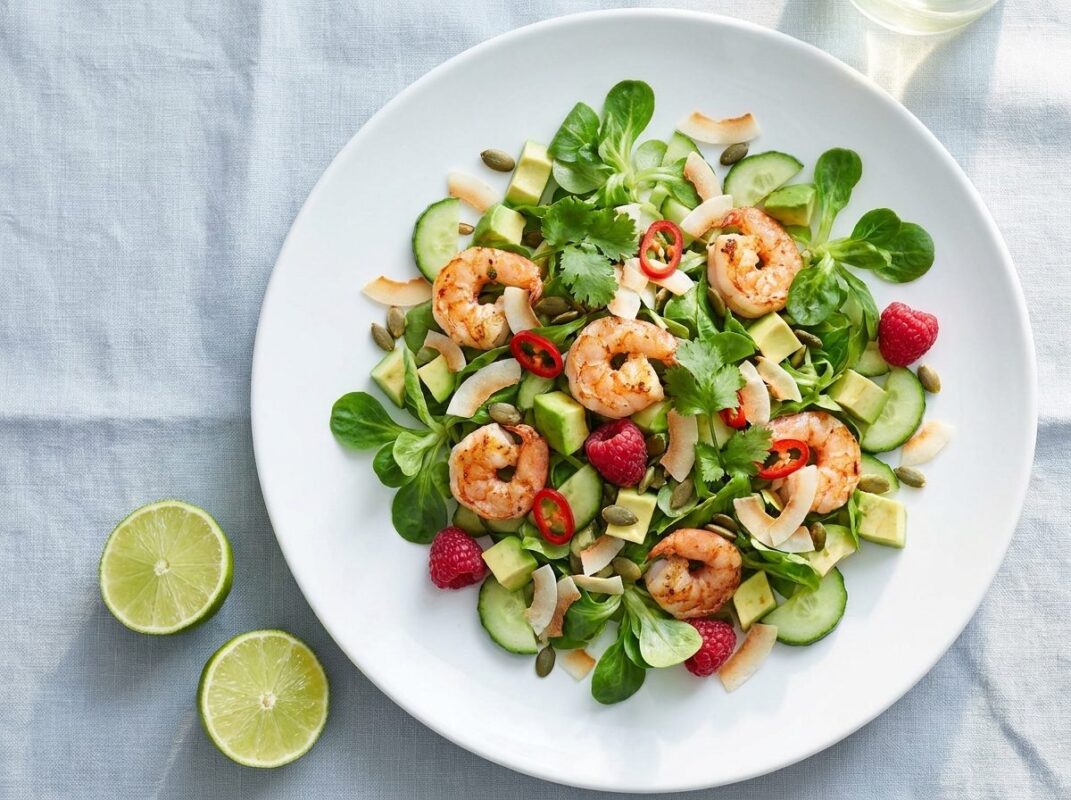 Keto Tropische Salade met Garnalen en Kokos