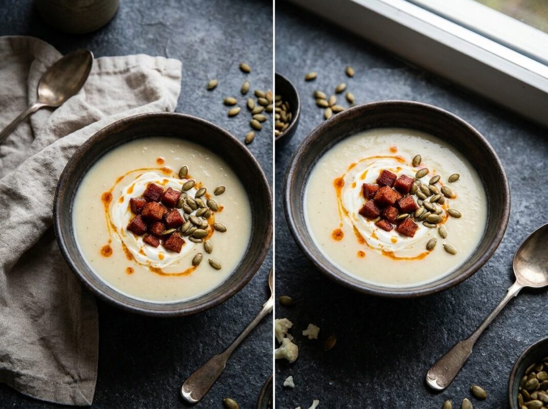 Keto Bloemkoolsoep met Chorizo Crunch