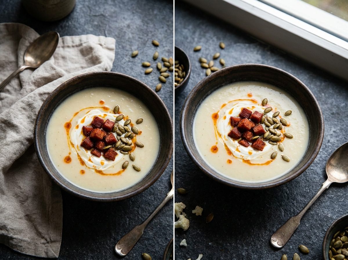 Keto Bloemkoolsoep met Chorizo Crunch