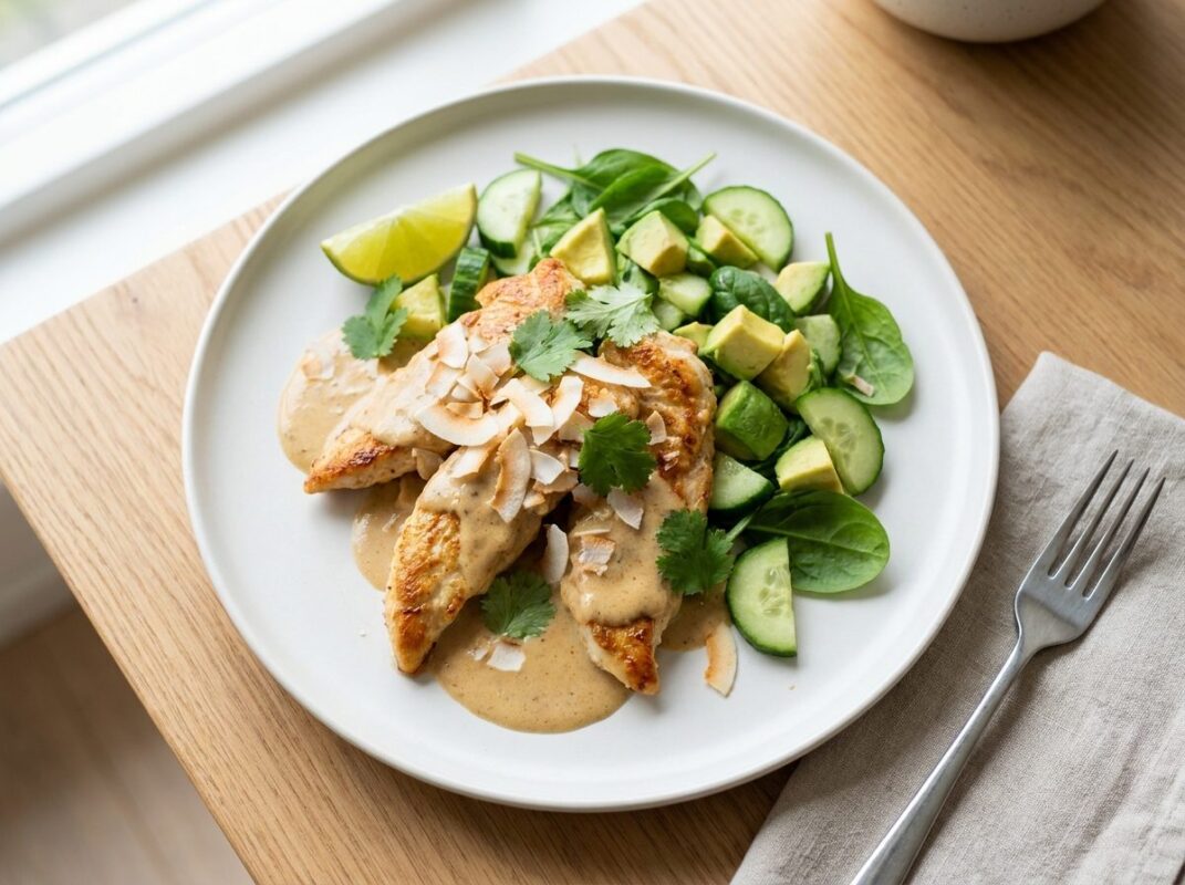 Tropische Keto Kip met Kokos-Limoen Salade