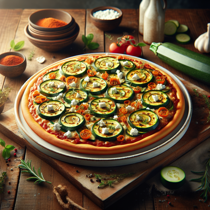 Keto BBQ Courgetti Pizza met Feta