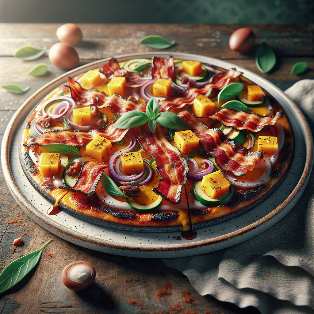 Keto BBQ Pizza met Bacon en Mango