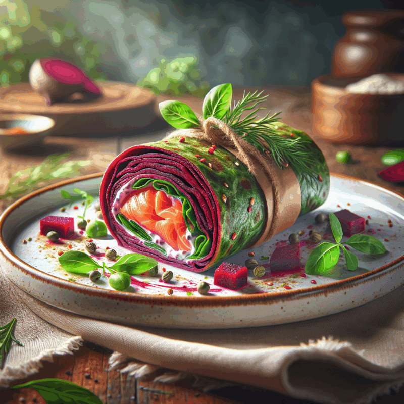 Keto Bietenwrap met Zalm