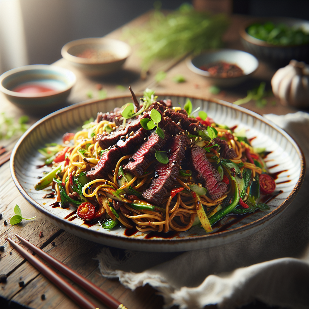 Keto Oosterse Biefstukpuntjes Noedelsalade