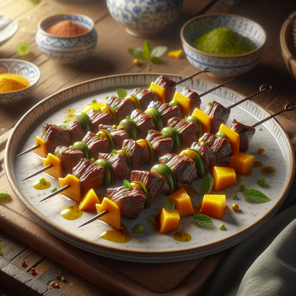 Keto Oosterse Biefstukspies met Mango