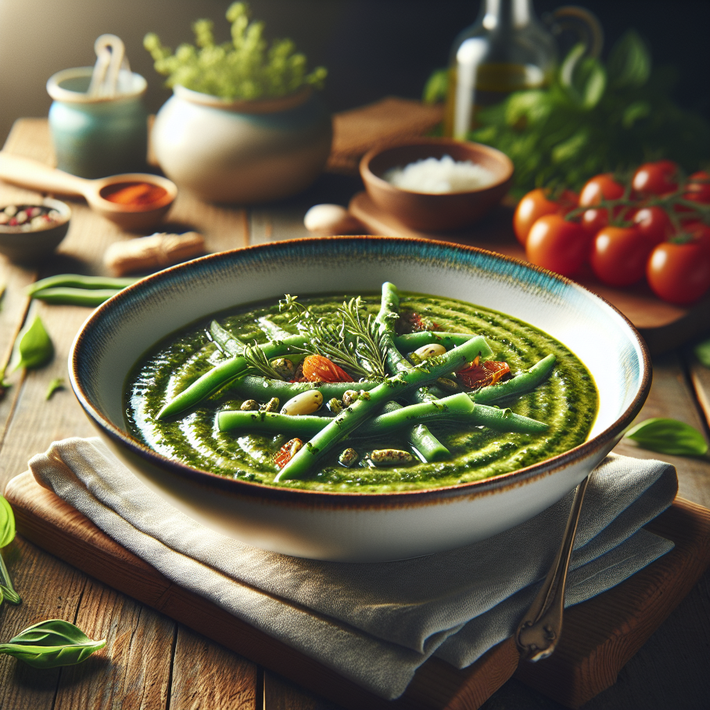 Keto Sperziebonensoep met Pesto