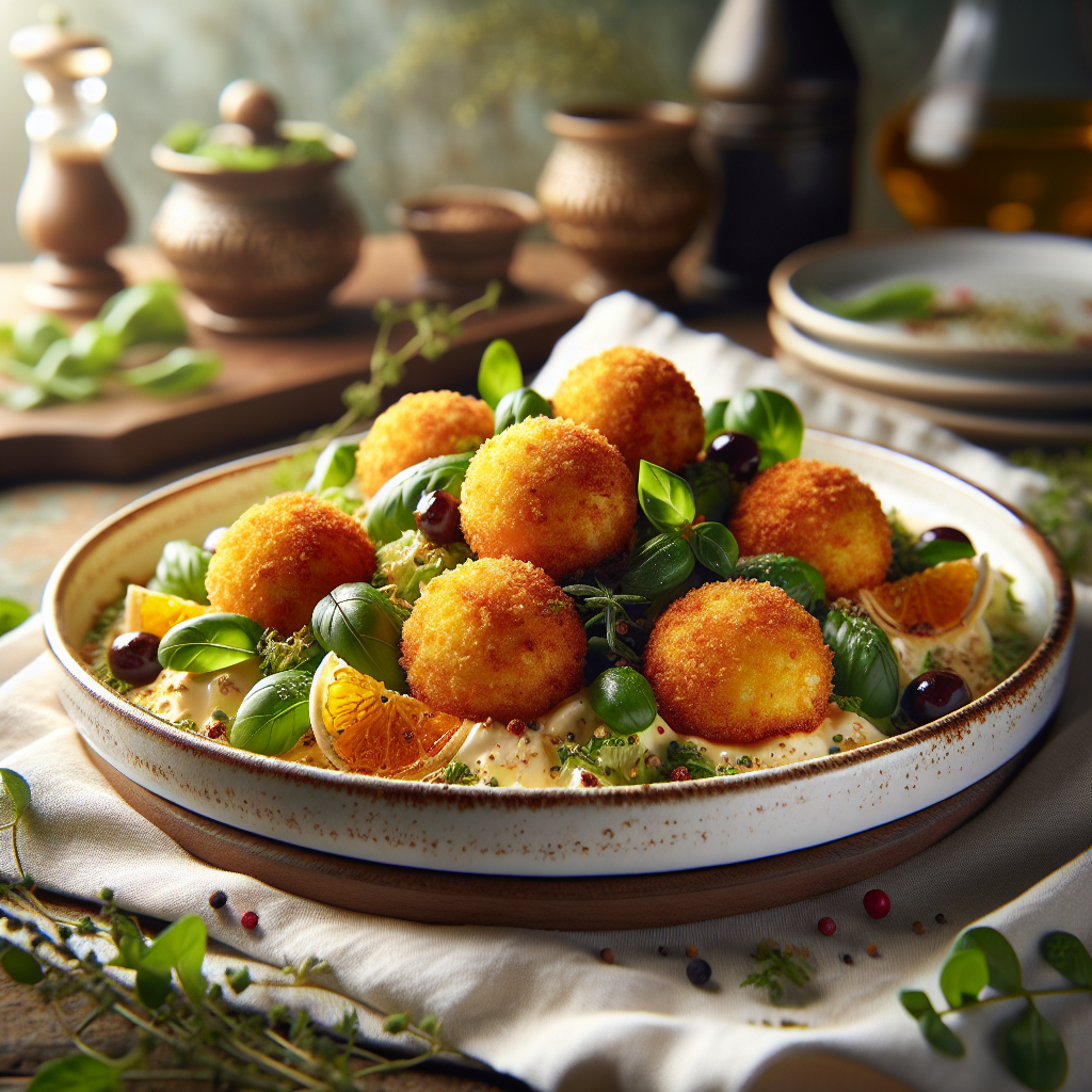 Krokante Mascarpone Balletjes Salade