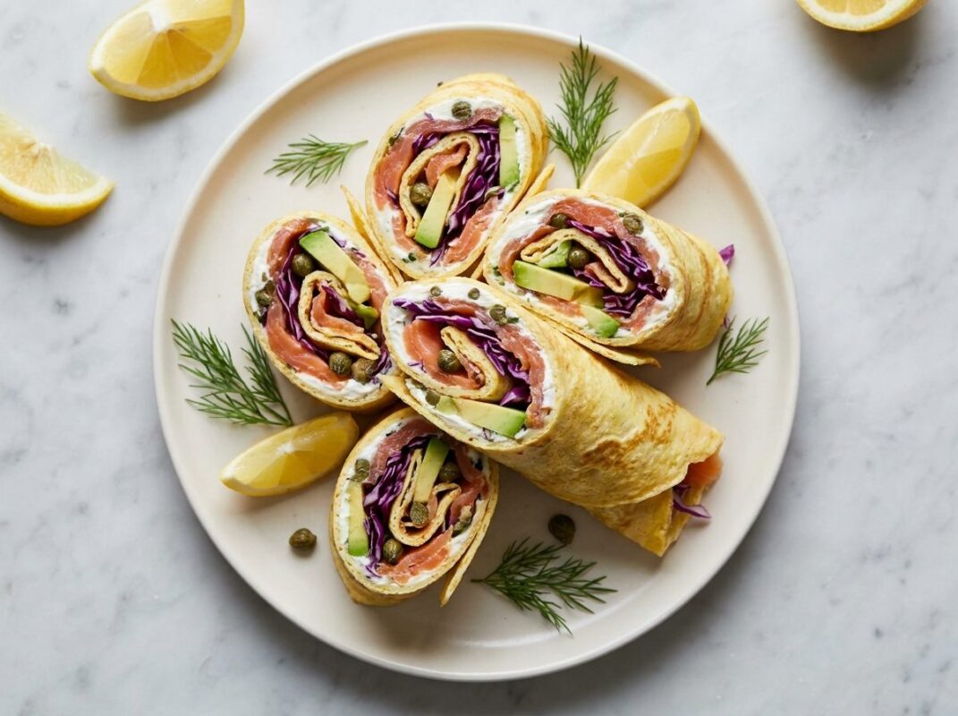 Keto Eierwrap met Zalm en Roomkaas