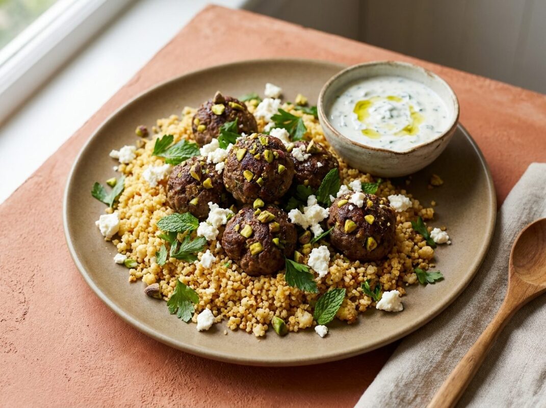 Keto Bloemkoolcouscous met Pittige Pistacheballetjes