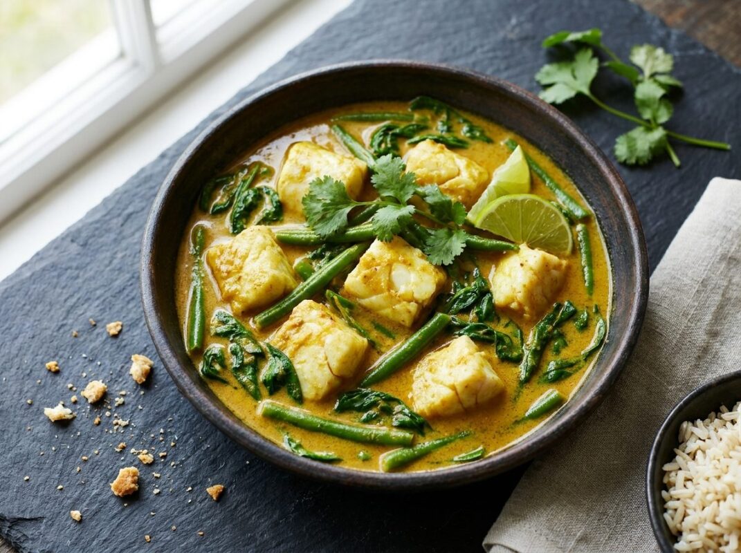 Keto Sperziebonen Curry met Kabeljauw