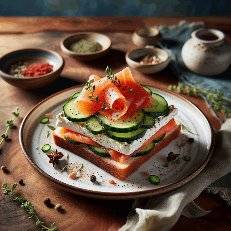 Keto Sandwich: Gerookte Zalm en Komkommer Delight