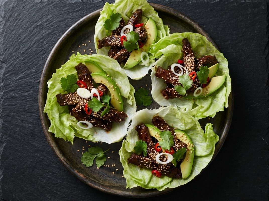 Keto Oosterse Runderreepjes in Slawraps