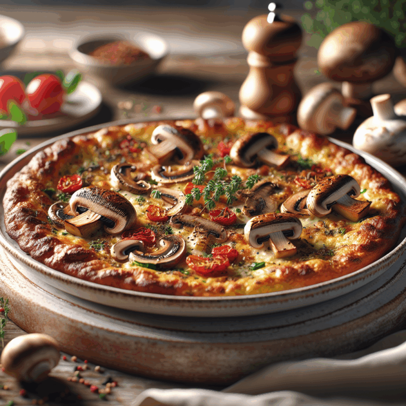 Keto Flammkuchen met Champignons