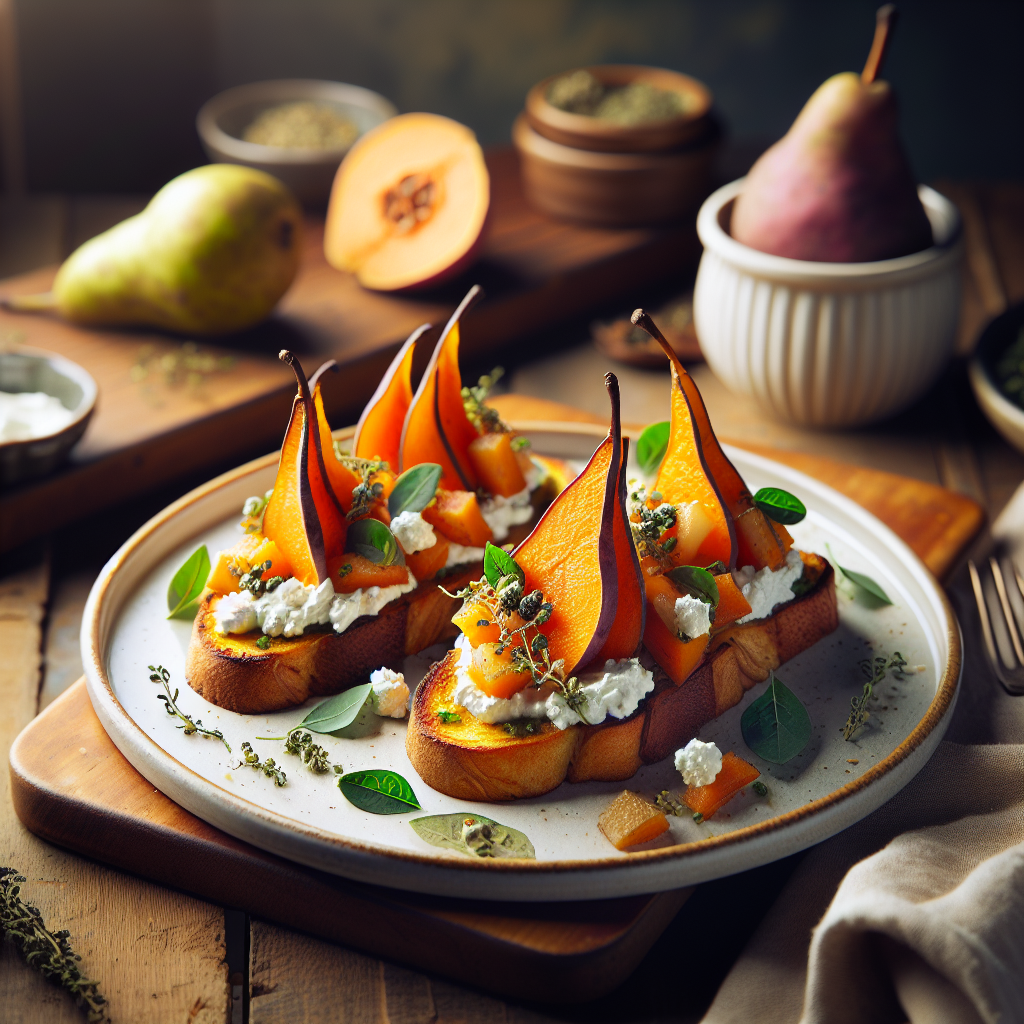 Keto Zoete Aardappel Toastjes met Ricotta en Peer