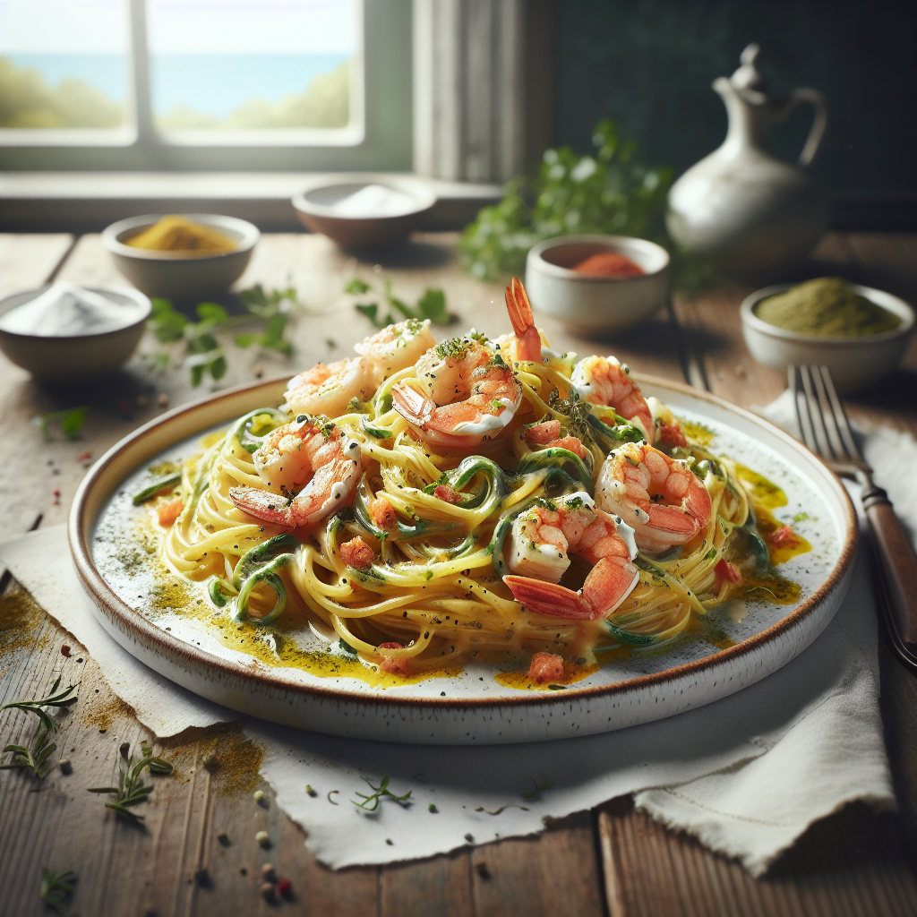 Romige Garnalen Courgetti