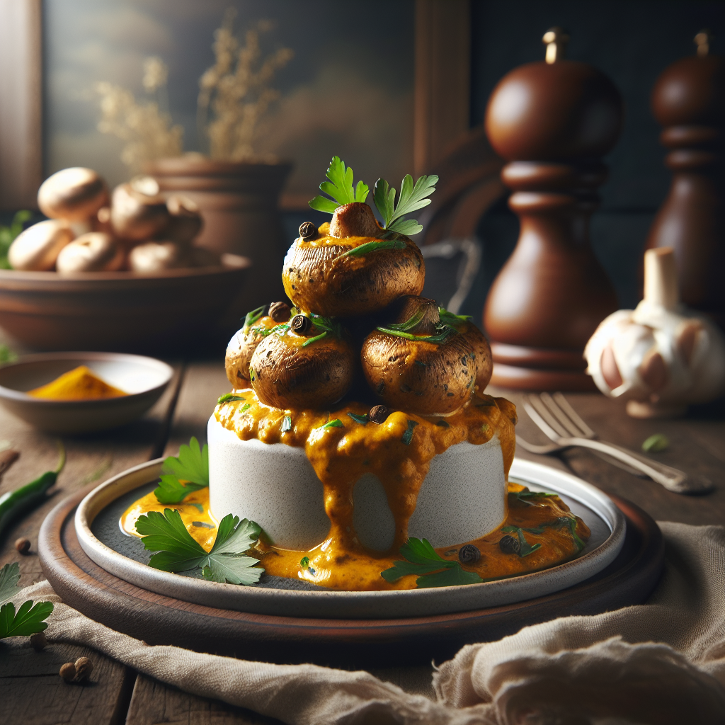 Kerrie-Gevulde Champignons