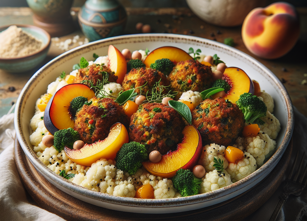 Keto Falafel met Perzik en Bloemkoolcouscous