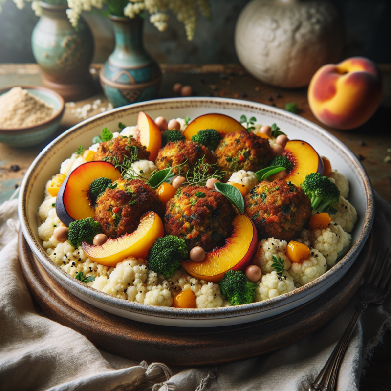 Keto Falafel met Perzik en Bloemkoolcouscous