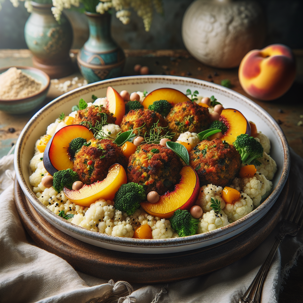 Keto Falafel met Perzik en Bloemkoolcouscous