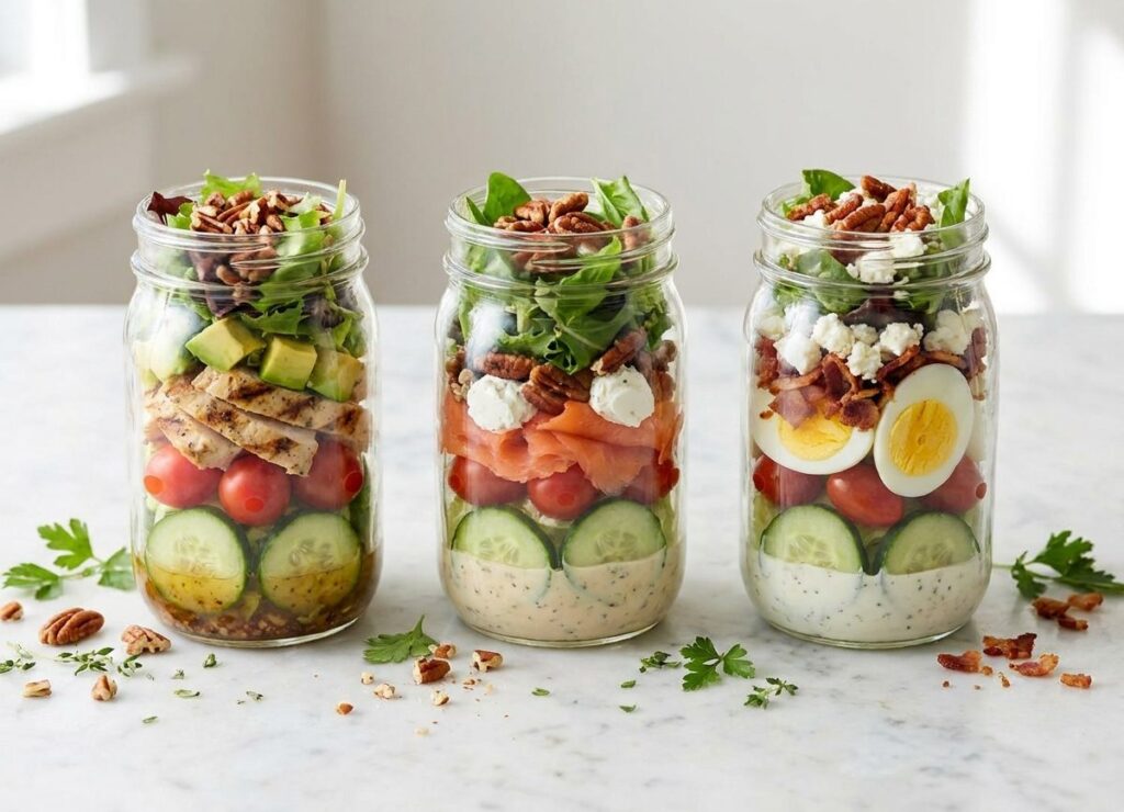 Keto lunch recepten: 3 meal prep saladepotten