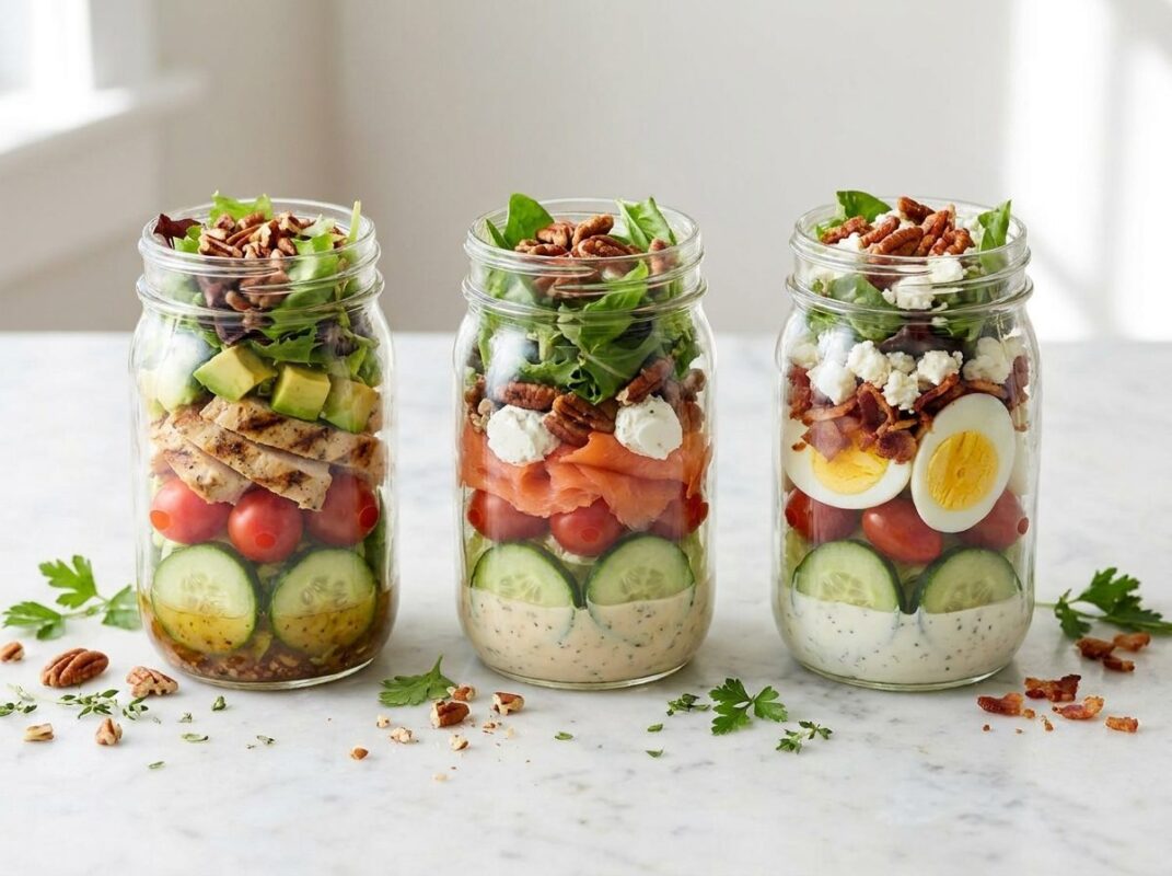 Keto lunch recepten: 3 meal prep saladepotten
