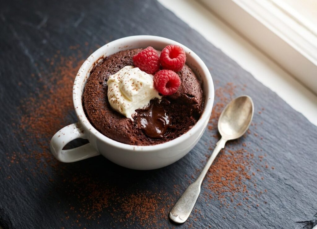 Keto mug cake met chocolade uit de magnetron
